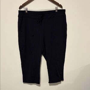 Women's Black Capris with Drawstring Waist